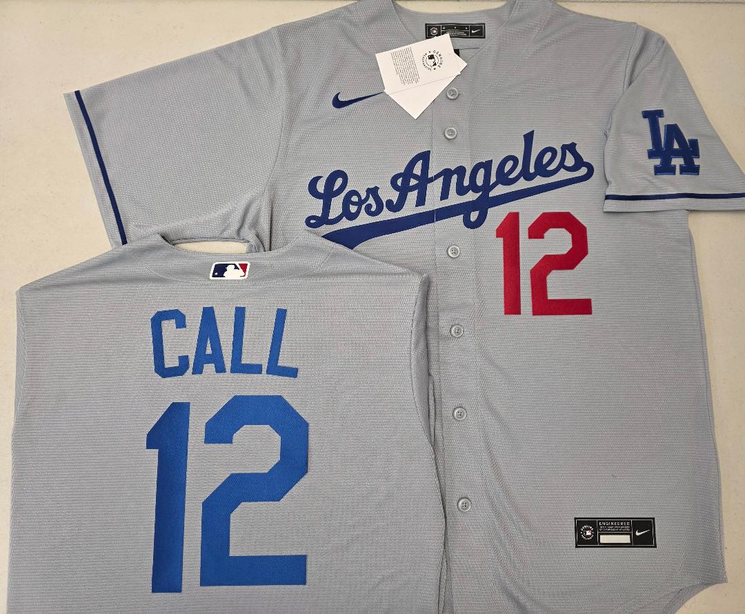 Nike Los Angeles Dodgers ALEX CALL Baseball Jersey GRAY