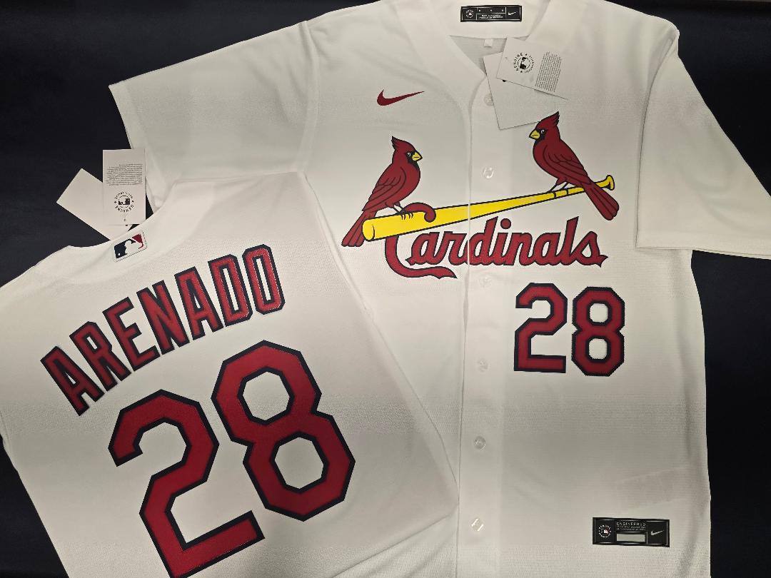 Mens Nike St Louis Cardinals NOLAN ARENADO Baseball Jersey WHITE