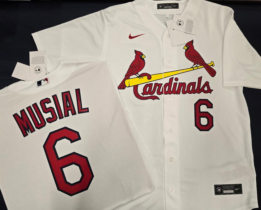 Mens Nike St Louis Cardinals STAN MUSIAL Baseball Jersey WHITE