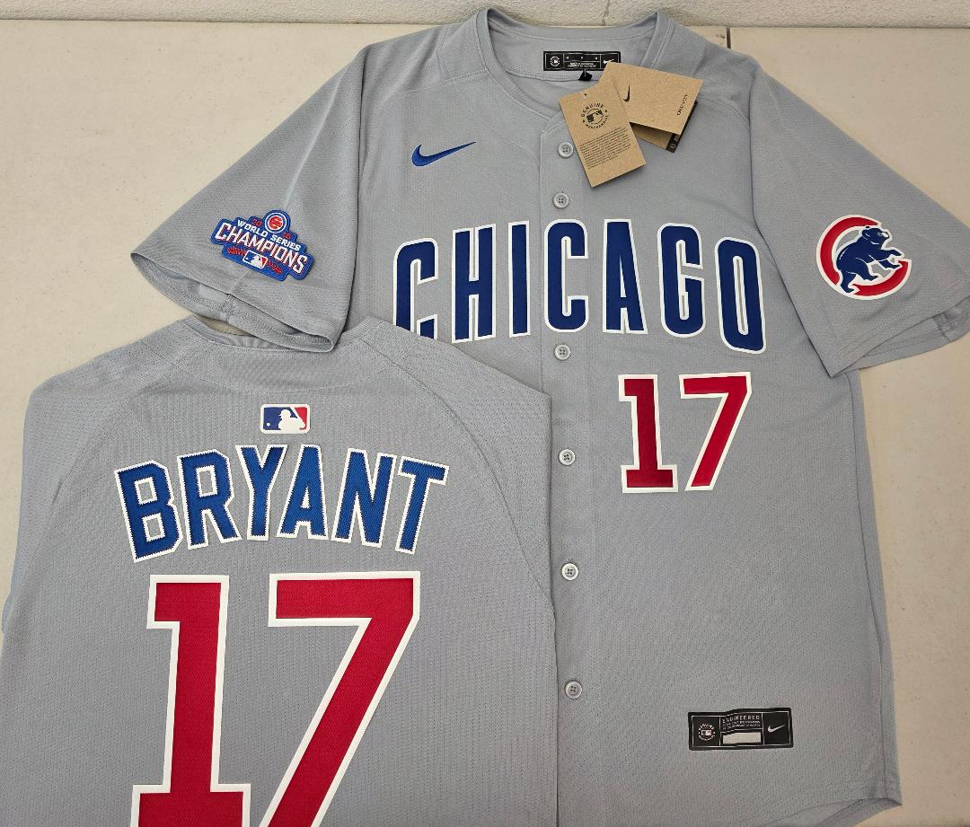 Nike Chicago Cubs KRIS BRYANT 2016 World Series Baseball Jersey GRAY