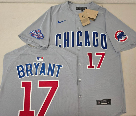 Nike Chicago Cubs KRIS BRYANT 2016 World Series Baseball Jersey GRAY