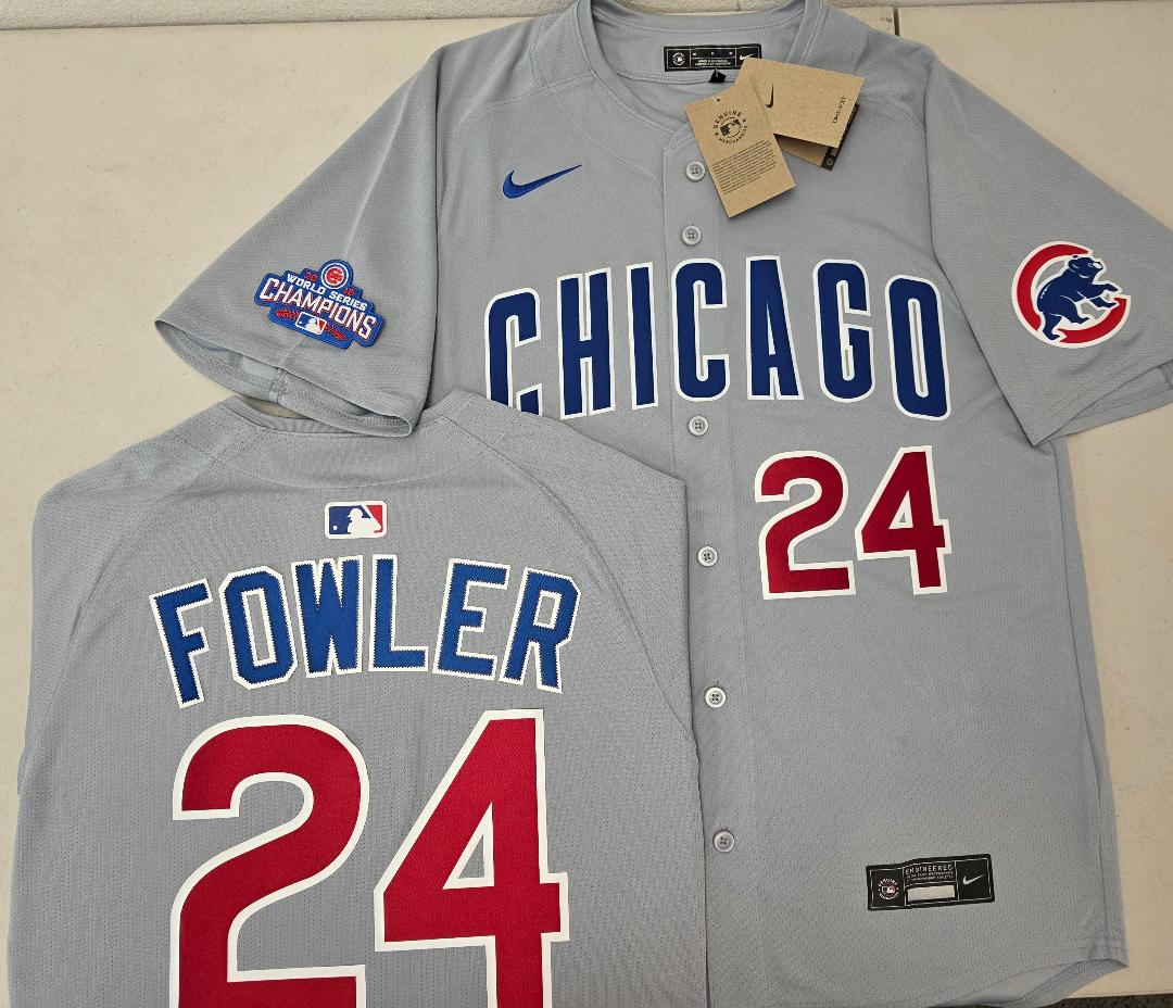 Nike Chicago Cubs DEXTER FOWLER 2016 World Series Baseball Jersey GRAY