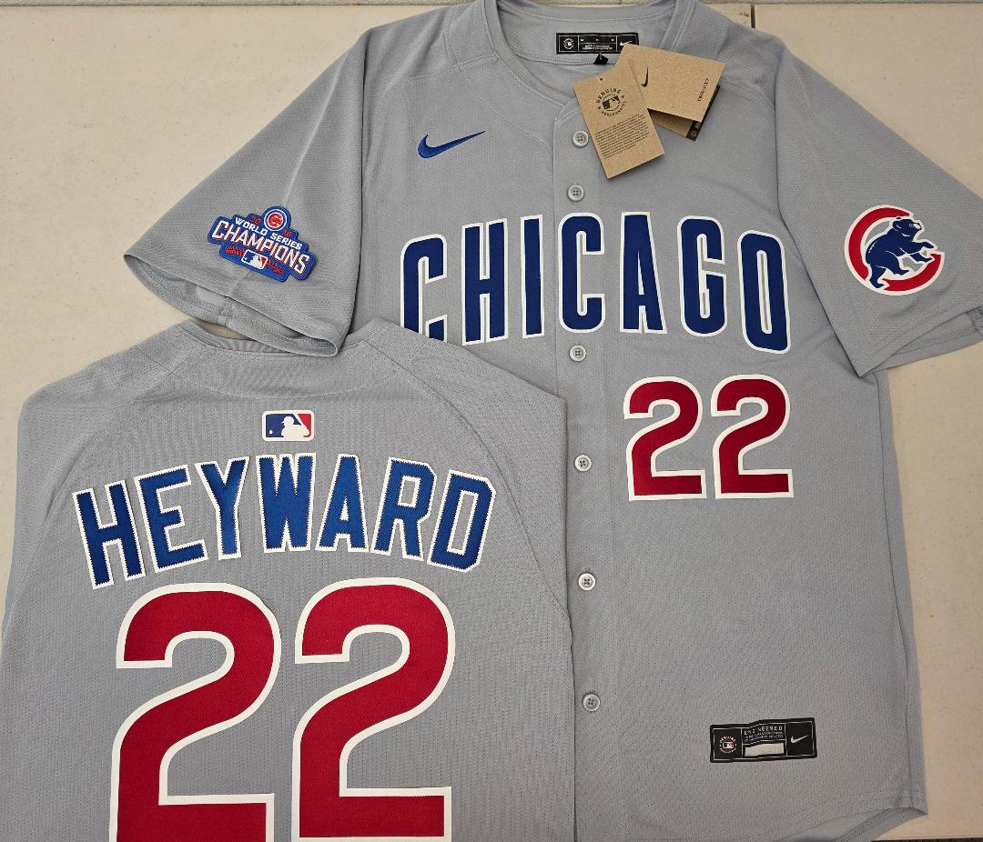 Nike Chicago Cubs JASON HEYWARD 2016 World Series Baseball Jersey GRAY