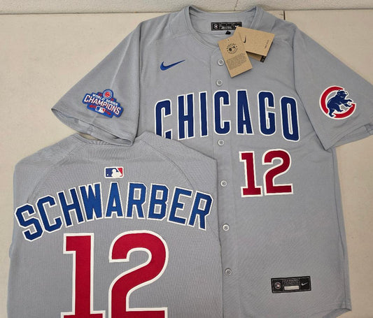 Nike Chicago Cubs KYLE SCHWARBER 2016 World Series Baseball Jersey GRAY