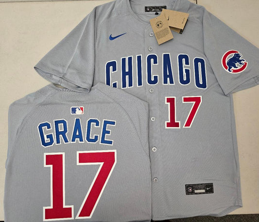 Nike Chicago Cubs MARK GRACE Vintage Baseball Jersey GRAY