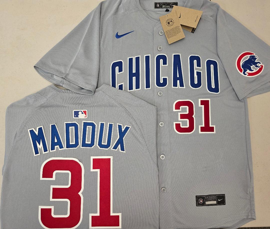 Nike Chicago Cubs GREG MADDUX Vintage Baseball Jersey GRAY