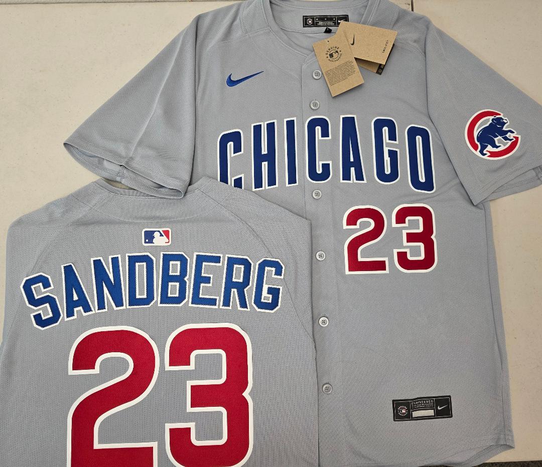 Nike Chicago Cubs RYNE SANDBERG Vintage Baseball Jersey GRAY
