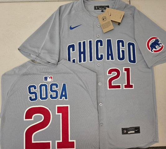 Nike Chicago Cubs SAMMY SOSA Vintage Baseball Jersey GRAY