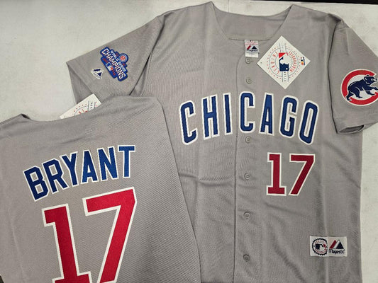 Majestic Chicago Cubs KRIS BRYANT 2016 World Series Baseball Jersey GRAY