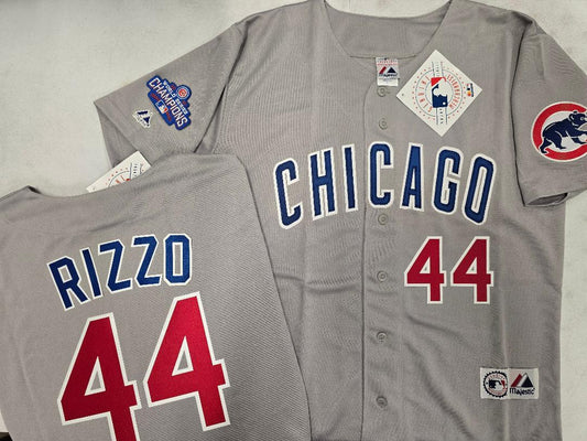 Majestic Chicago Cubs ANTHONY RIZZO 2016 World Series Baseball Jersey GRAY