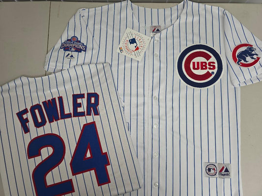 Majestic Chicago Cubs DEXTER FOWLER 2016 World Series Baseball Jersey WHITE P/S