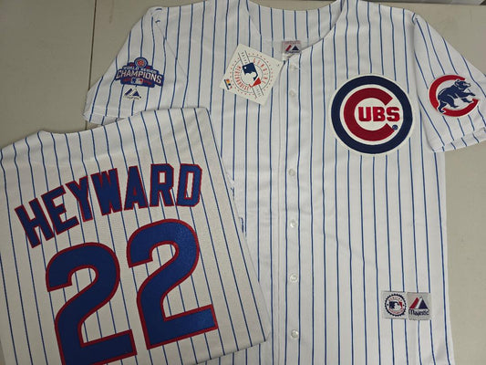 Majestic Chicago Cubs JASON HEYWARD 2016 World Series Baseball Jersey WHITE P/S