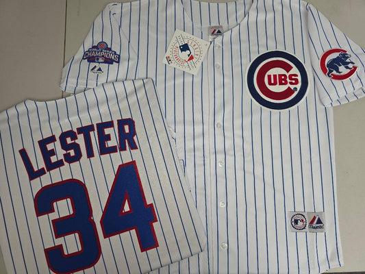 Majestic Chicago Cubs JON LESTER 2016 World Series Baseball Jersey WHITE P/S