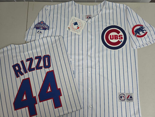 Majestic Chicago Cubs ANTHONY RIZZO 2016 World Series Baseball Jersey WHITE P/S