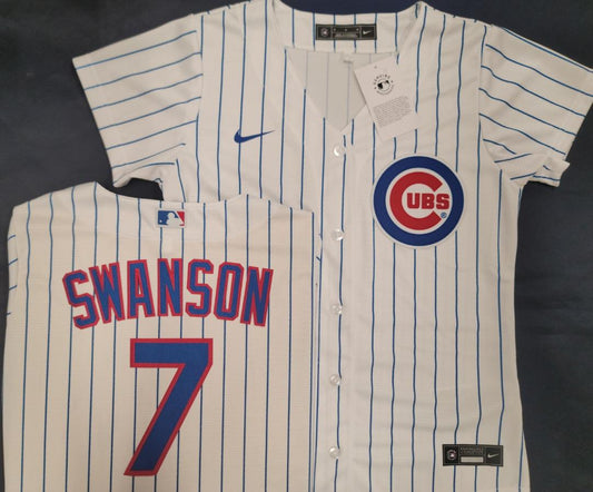 WOMENS Nike Chicago Cubs DANSBY SWANSON Sewn Baseball Jersey WHITE P/S