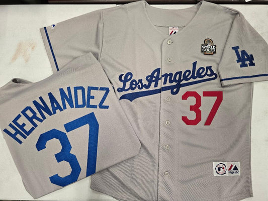 Los Angeles Dodgers TEOSCAR HERNANDEZ 2024 World Series Baseball Jersey GRAY