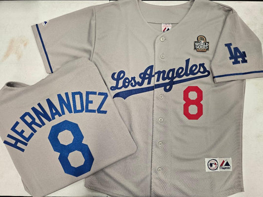 Los Angeles Dodgers ENRIQUE HERNANDEZ 2024 World Series Baseball Jersey GRAY