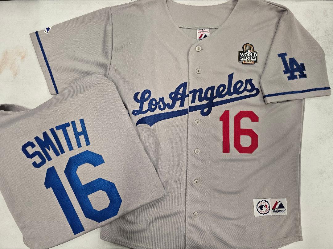 Los Angeles Dodgers WILL SMITH 2024 World Series Baseball Jersey GRAY