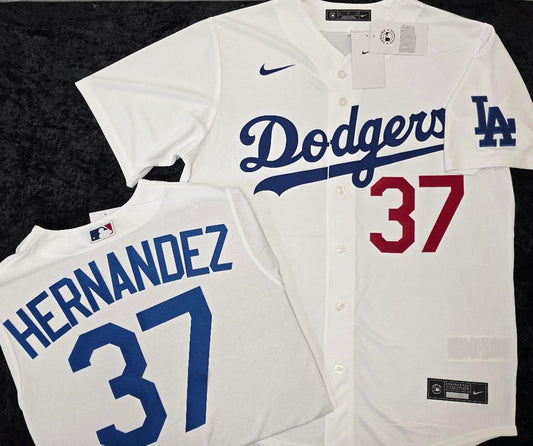NIKE Los Angeles Dodgers TEOSCAR HERNANDEZ SEWN Baseball Jersey WHITE