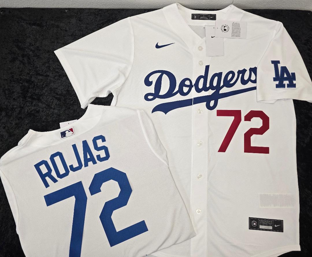 NIKE Los Angeles Dodgers MIGUEL ROJAS SEWN Baseball Jersey WHITE