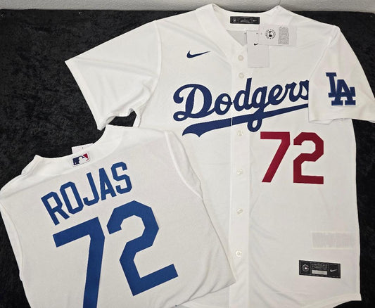 NIKE Los Angeles Dodgers MIGUEL ROJAS SEWN Baseball Jersey WHITE