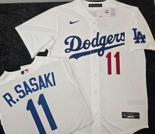 NIKE Los Angeles Dodgers ROKI SASAKI SEWN Baseball Jersey WHITE