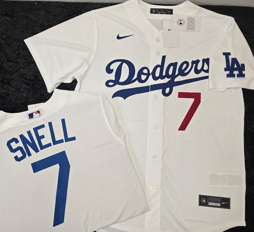 NIKE Los Angeles Dodgers BLAKE SNELL SEWN Baseball Jersey WHITE
