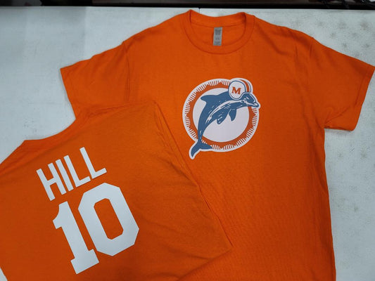 Mens NFL Team Apparel Miami Dolphins TYREEK HILL Throwback Football Jersey Shirt ORANGE
