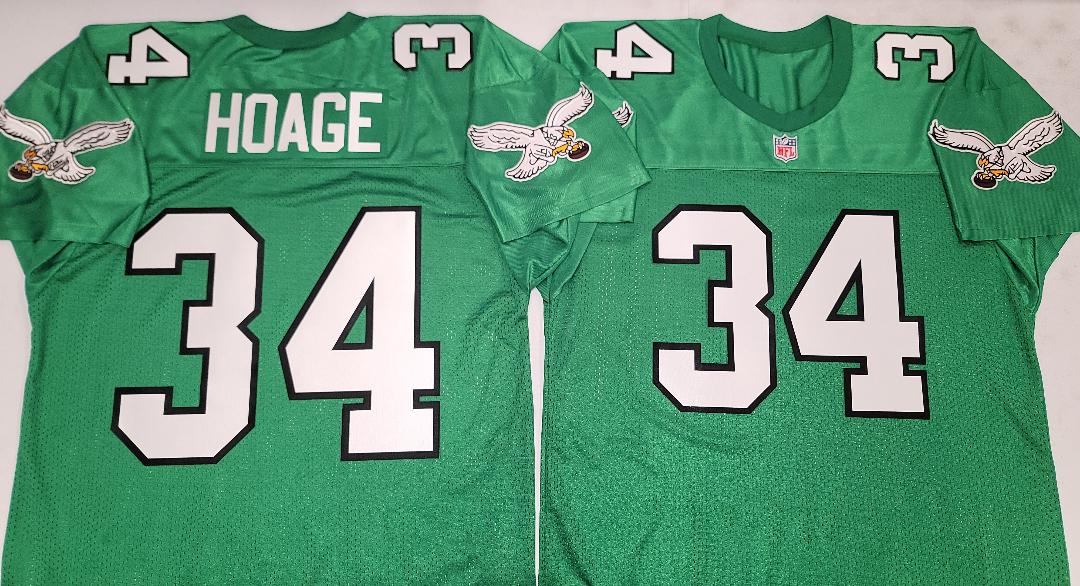 Philadelphia Eagles TERRY HOAGE 90s Vintage Throwback Football Jersey KELLY GREEN