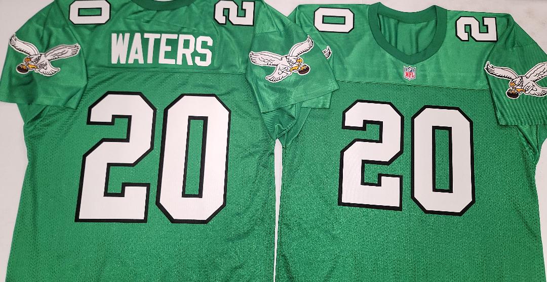 Philadelphia Eagles ANDRE WATERS 90s Vintage Throwback Football Jersey KELLY GREEN
