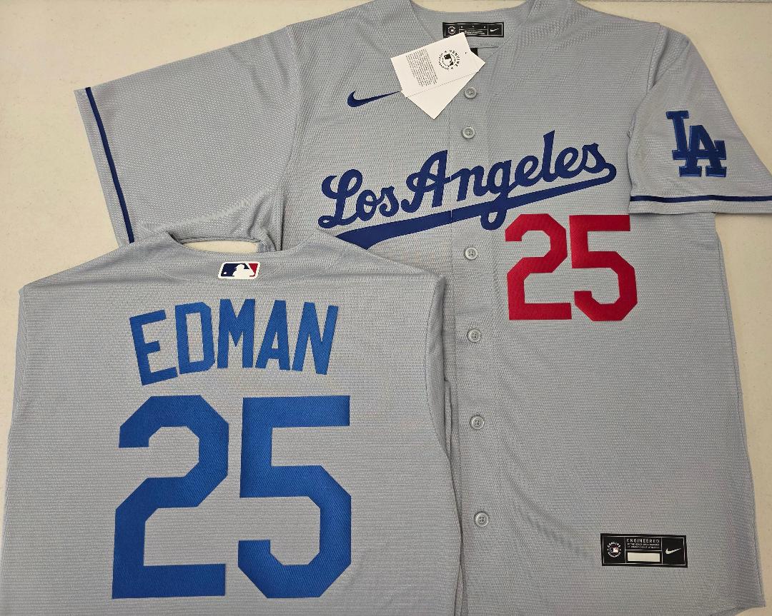 Nike Los Angeles Dodgers TOMMY EDMAN Baseball Jersey GRAY