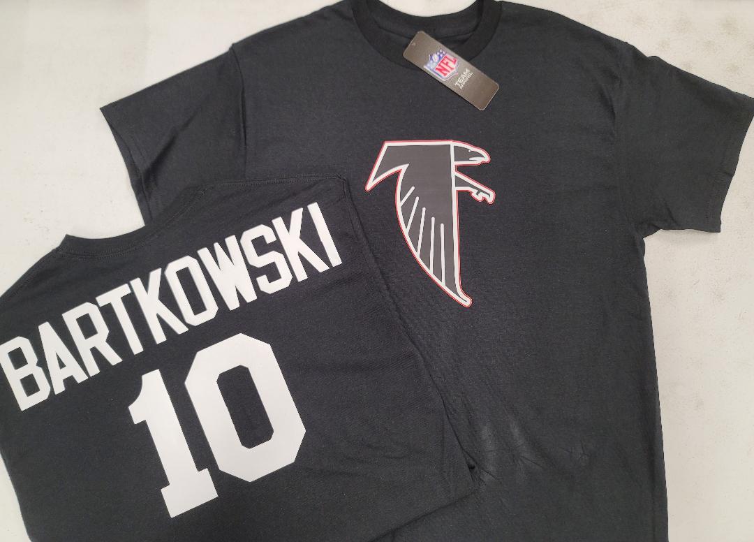 Mens NFL Team Apparel Atlanta Falcons STEVE BARTKOWSKI Throwback Football Jersey Shirt BLACK
