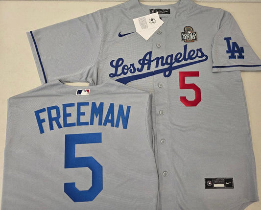 Nike Los Angeles Dodgers FREDDIE FREEMAN 2024 World Series Baseball Jersey GRAY