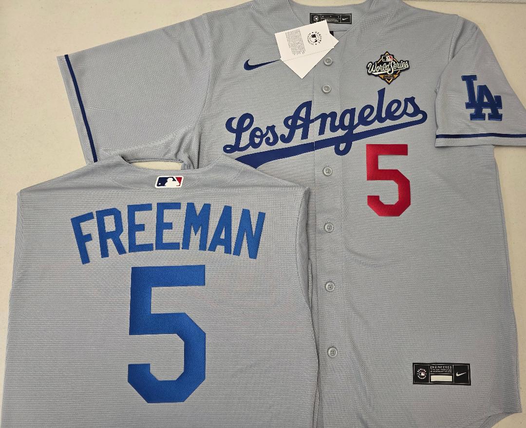 Nike Los Angeles Dodgers FREDDIE FREEMAN 2025 World Series Baseball Jersey GRAY