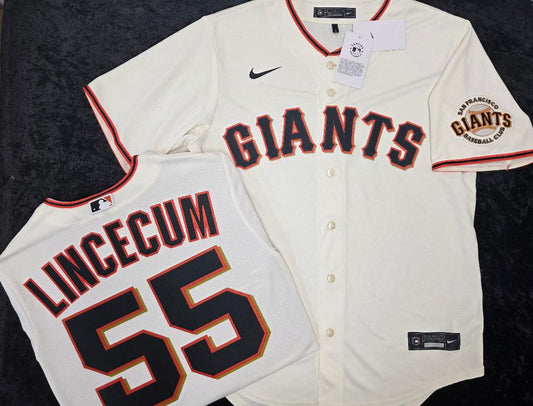 Mens Nike San Francisco Giants TIM LINCECUM Baseball JERSEY CREAM