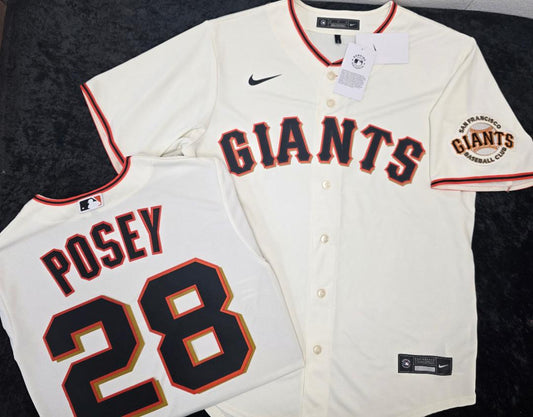 Mens Nike San Francisco Giants BUSTER POSEY Baseball JERSEY CREAM
