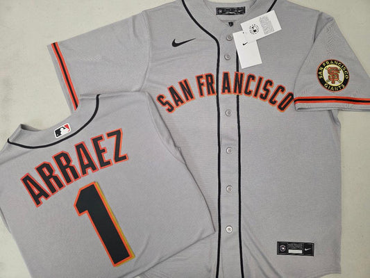 Mens Nike San Francisco Giants LUIS ARRAEZ Baseball JERSEY GRAY