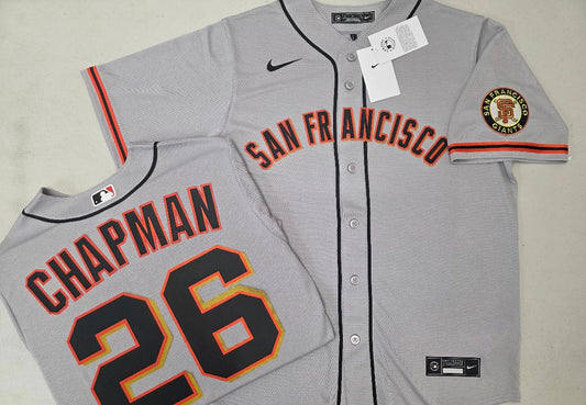 Mens Nike San Francisco Giants MATT CHAPMAN Baseball JERSEY GRAY