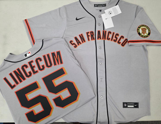 Mens Nike San Francisco Giants TIM LINCECUM Baseball JERSEY GRAY
