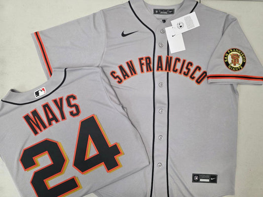Mens Nike San Francisco Giants WILLIE MAYS Baseball JERSEY GRAY