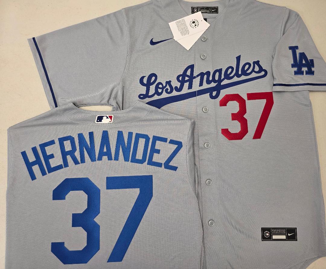 Nike Los Angeles Dodgers TEOSCAR HERNANDEZ Baseball Jersey GRAY