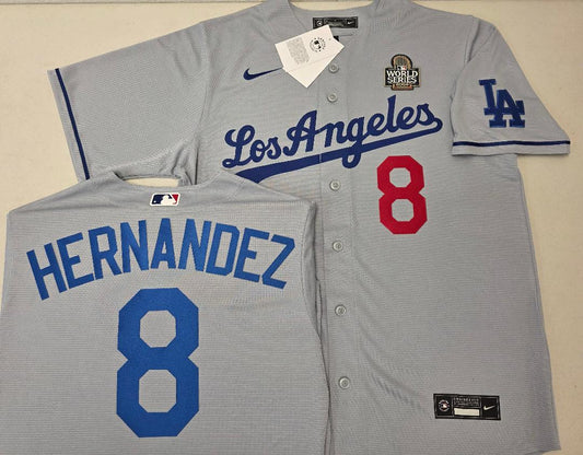Nike Los Angeles Dodgers KIKI HERNANDEZ 2024 World Series Baseball Jersey GRAY