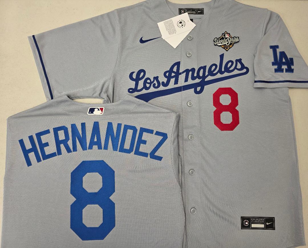 Nike Los Angeles Dodgers KIKI HERNANDEZ 2025 World Series Baseball Jersey GRAY