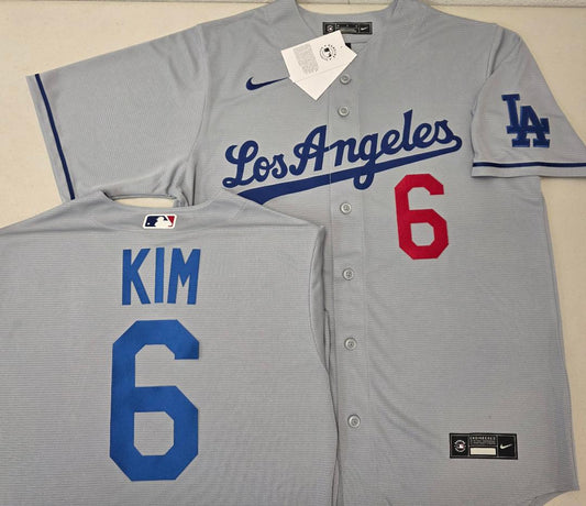 Nike Los Angeles Dodgers HYESEONG KIM Baseball Jersey GRAY