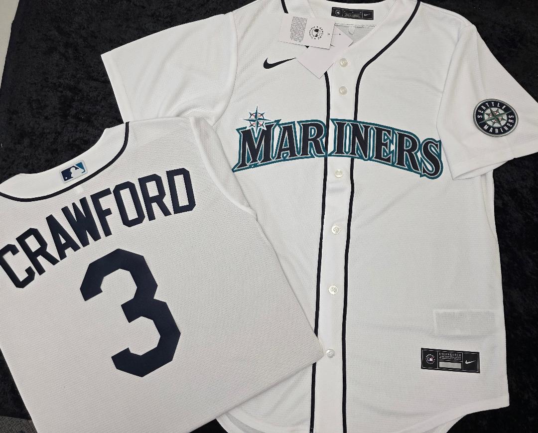 Nike Seattle Mariners JP CRAWFORD Sewn Baseball Jersey WHITE