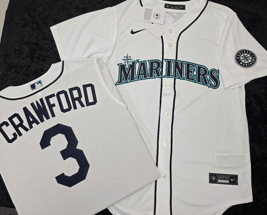 Nike Seattle Mariners JP CRAWFORD Sewn Baseball Jersey WHITE