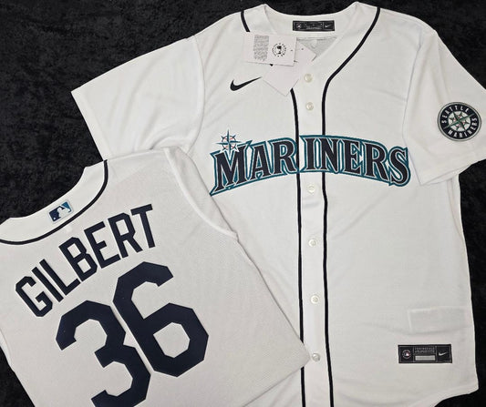 Nike Seattle Mariners LOGAN GILBERT Sewn Baseball Jersey WHITE