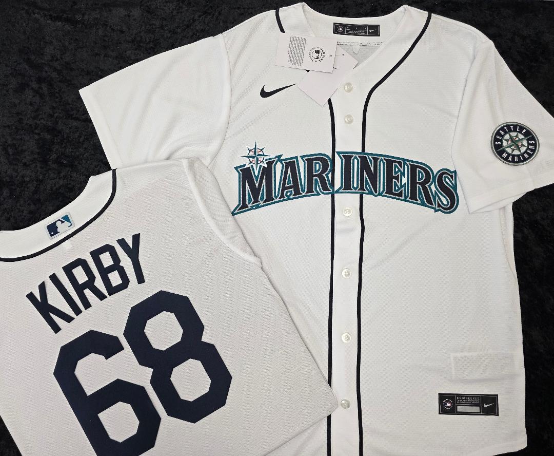 Nike Seattle Mariners GEORGE KIRBY Sewn Baseball Jersey WHITE ...