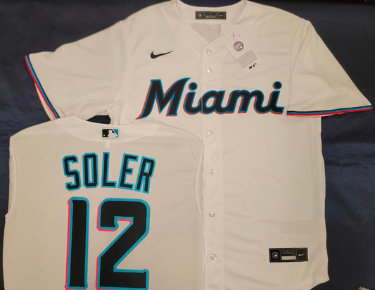 Nike Miami Marlins JORGE SOLER Sewn Baseball Jersey WHITE