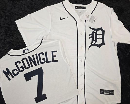 Nike Detroit Tigers KEVIN McGONIGLE Sewn Baseball Jersey WHITE